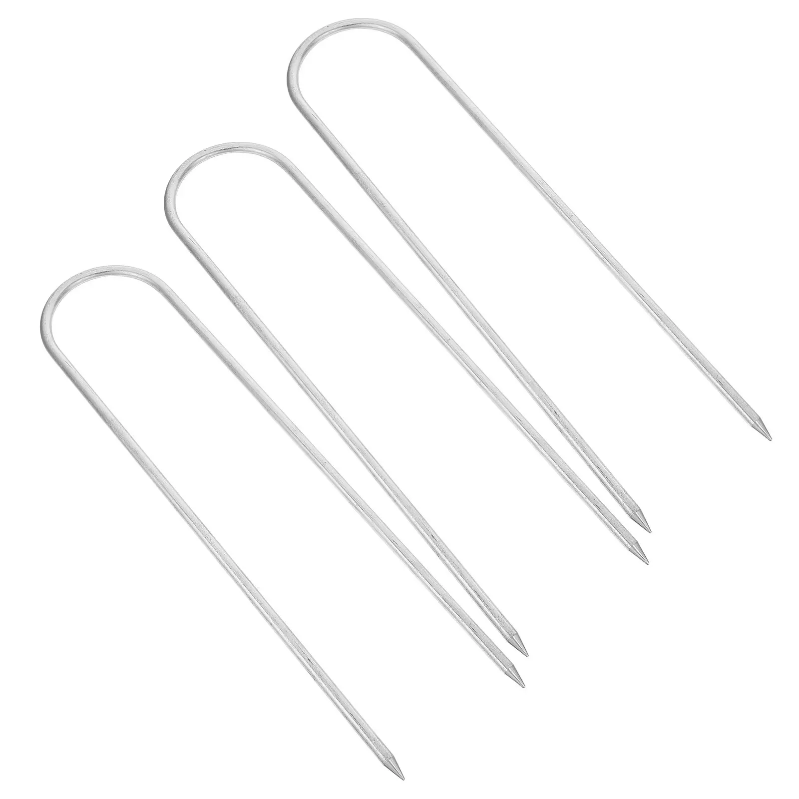 3Pcs U Shaped Ground Stakes Heavy Duty No Drill Downspout Support Thick Metal Holder for Gutter Pipe Tent Pegs Camping Lawn