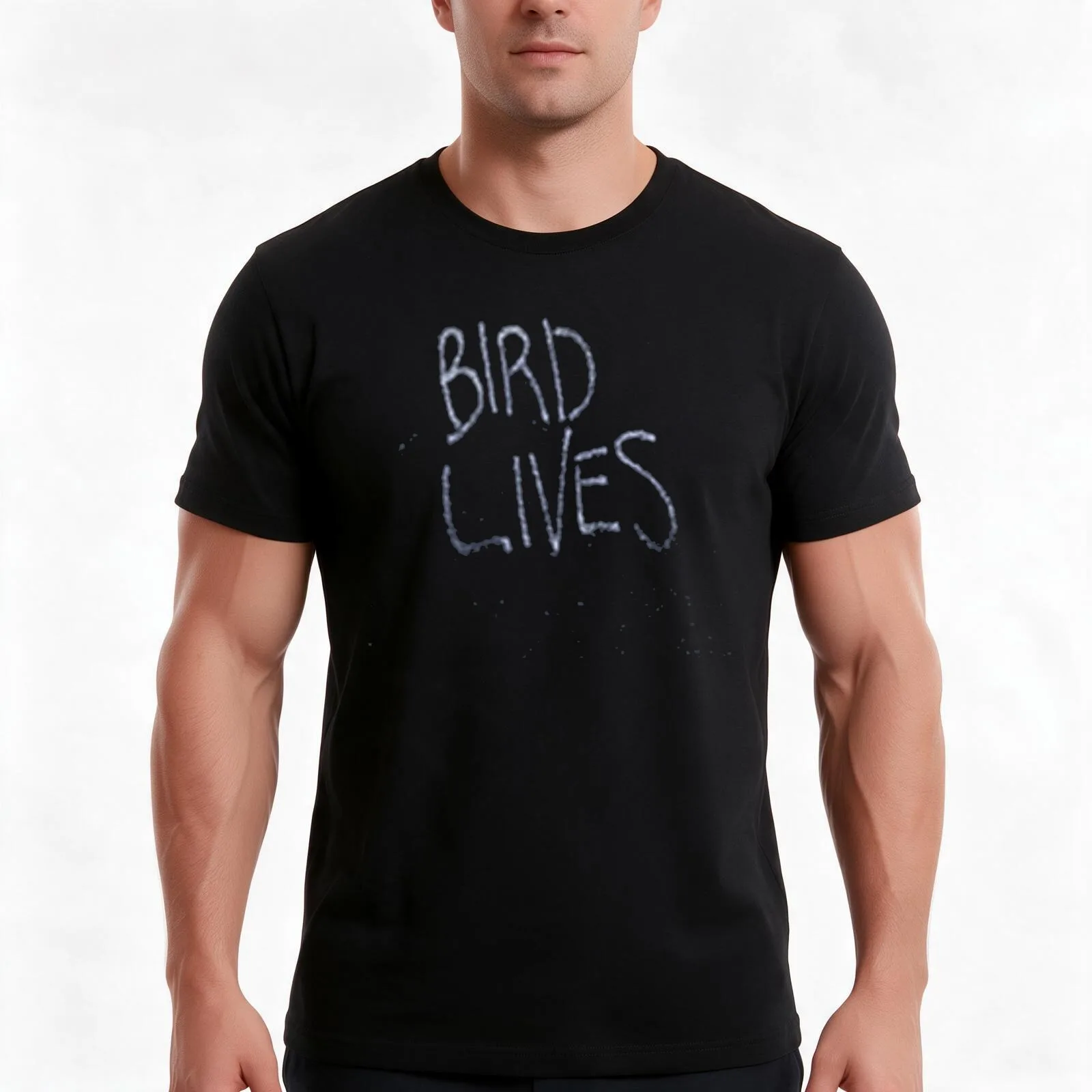 Bird Lives (light) T-Shirt, Summer Casual Cotton Tee, Oversized Streetwear Tops, Vintage Graphic Print, Loose Fit Short Sleeve