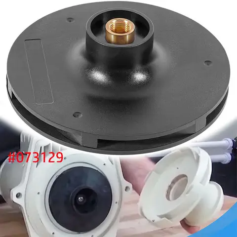 073129 펌프 임펠러 교체, 수영장 및 스파 펌프용, 1-1/2 HP WhisperFlo 펌프, 블랙