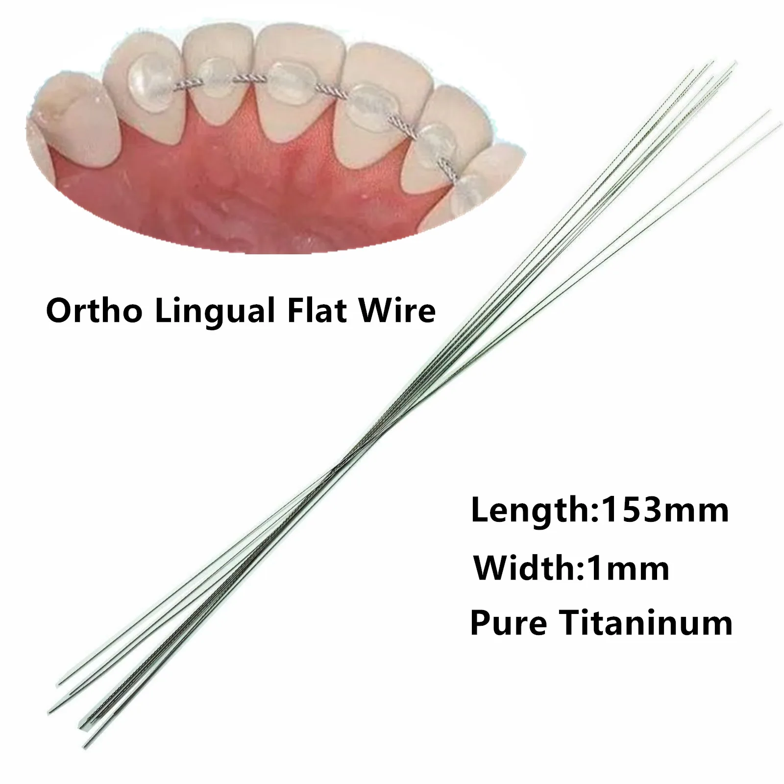 

Dental Lingual Twisted Retainer Wire Flat Ortho Straight Twist Wires Pure Titaninum Teeth Alignment Trainer Tools