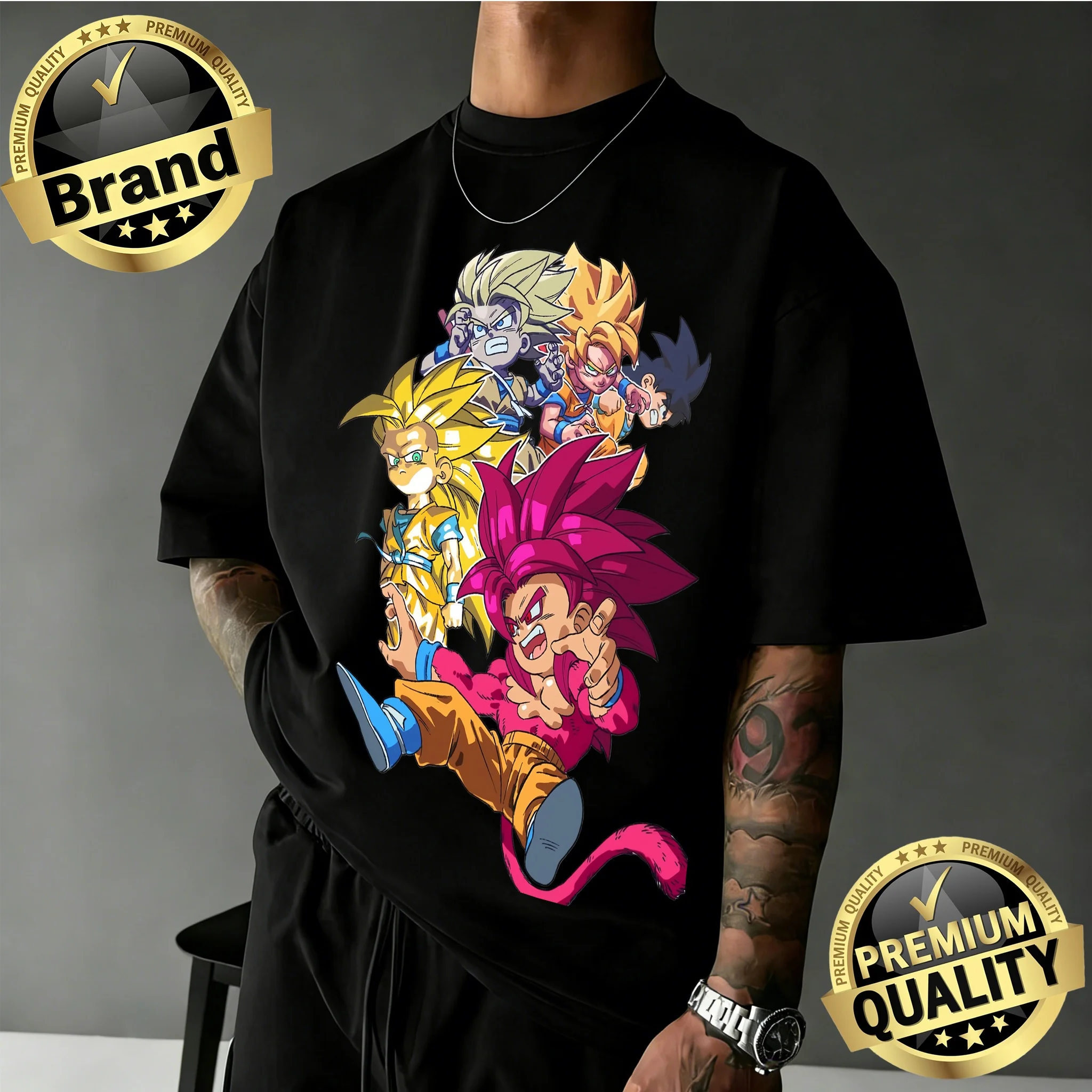 2026 Summer Dragon Ball GT 100% Cotton Oversized T-shirt for Men