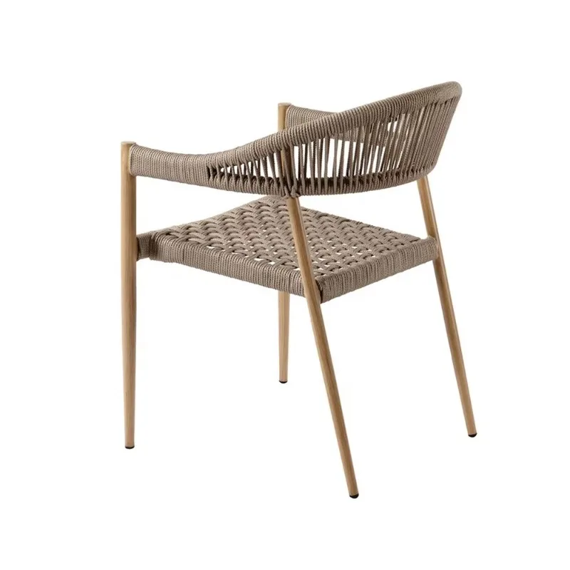 

Aluminum alloy rope outdoor chair balcony furniture stackable patio chair restaurant antique outdoor chair