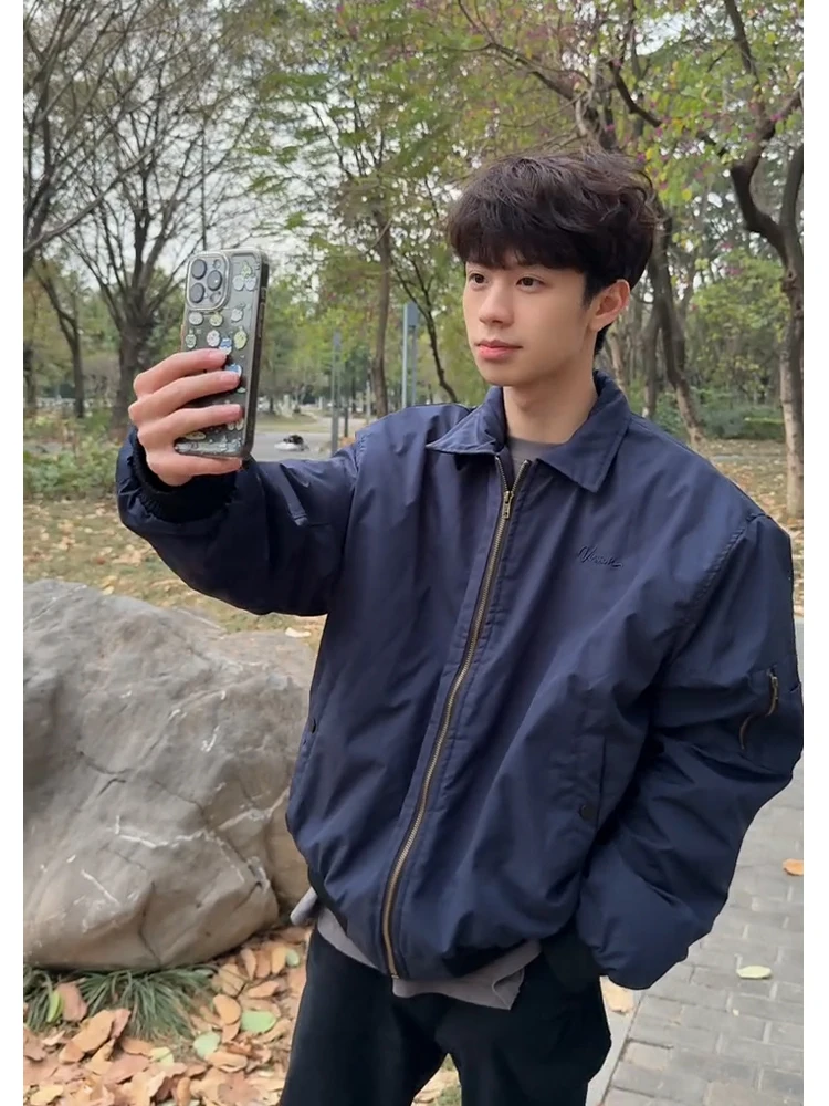 

Мужская куртка-бомбер American Sle, весна-осень, из хлопка, с отложным воротником, в стиле пилотской, Cleanfit, бейсбольная