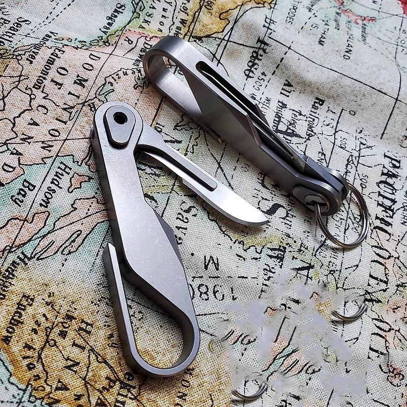 Pure Titanium Alloy Keychain Combination Paper Cutting Knife Portable EDC Unpacking Knife