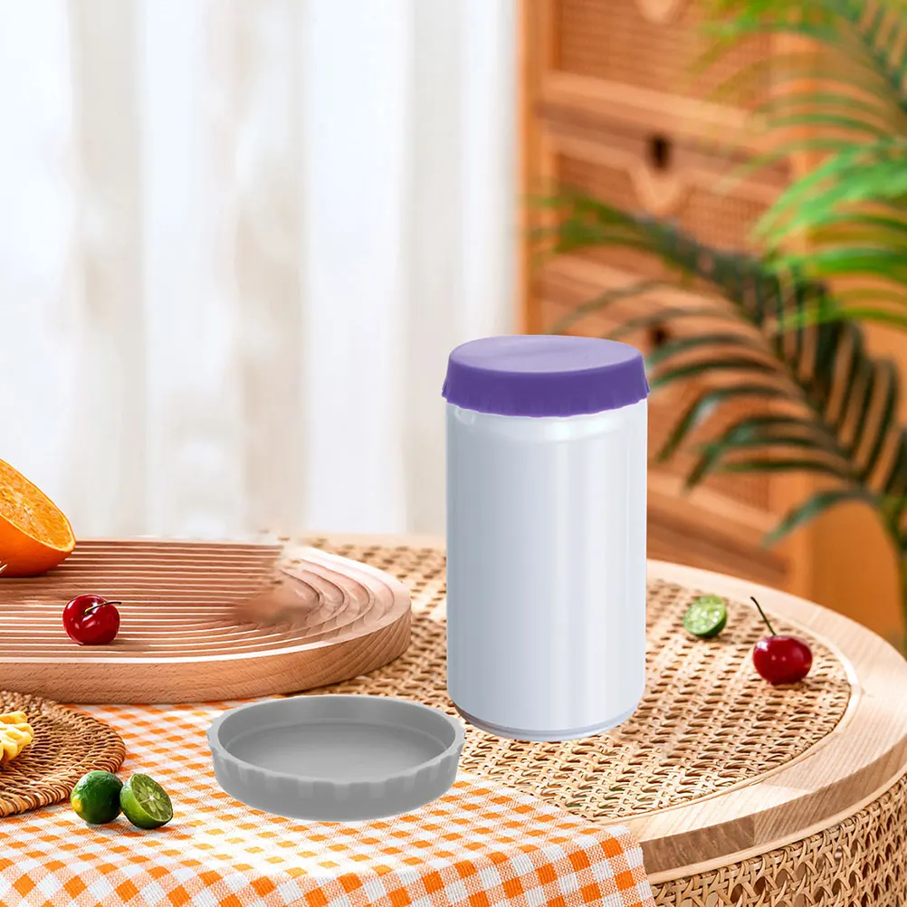 

6pcs Silicone Can Lids for Soda Beer Beverage Cans Spill Proof Reusable Sealing Caps Purple Blue Red Fits Drink Containers