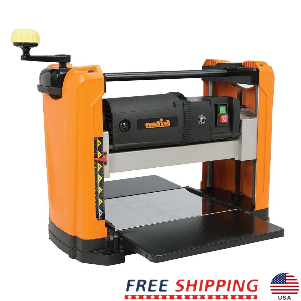 

High Performance Benchtop Planer 12-1/2 Inch Cutting Width 17500 Cuts Per Minute Depth Adjustment Dust Chute Electric Power