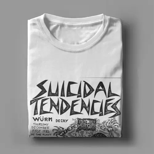 Imagen 2 del producto Música tendencias suicidas banda de rock camiseta para hombres mujeres estampado camisetas punk pesado 100% ropa de algodón