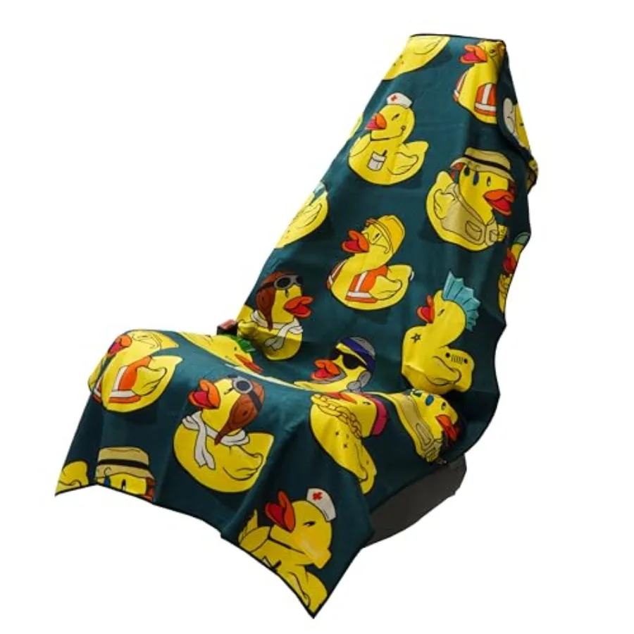 

Athletic Running Towel Full-Sized Car Seat Cover Performance Microfiber Get Ducked