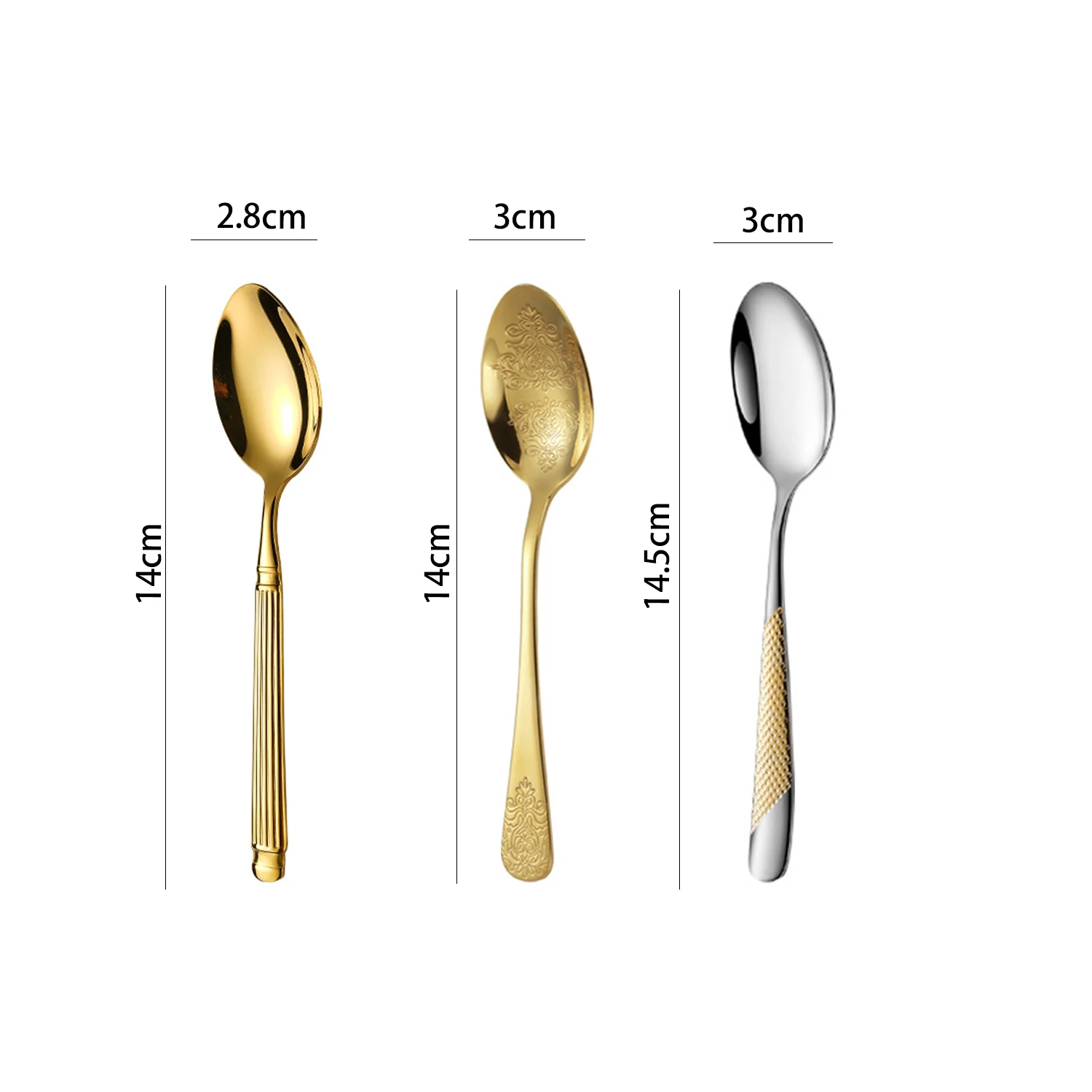 Deluxe espresso spoon set -5 pieces - Mini coffee spoon, stainless steel - Gorgeous design, mirror polished treatment