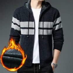 Men's Sweater Coat Knitted Jacket Cashmere Cardigan Button Up Autumn Winter Fleece V-neck Cold Knitwear Smart Casual Jackets
