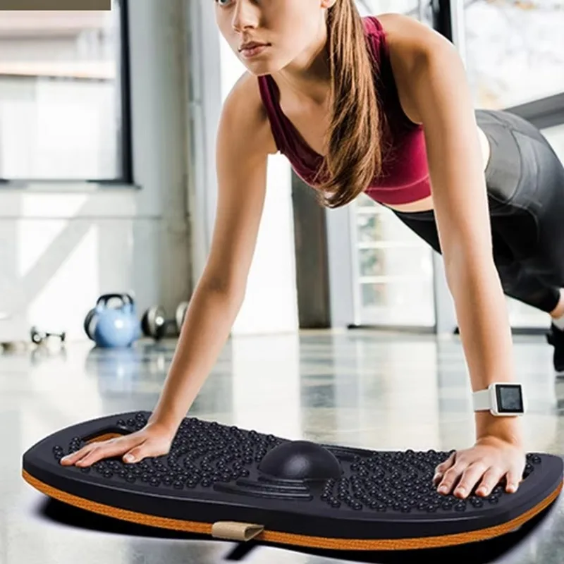 Standing Desk Mat Anti-Fatigue Wooden Wobble Balance Board Ergonomic Design Balance Board for Home Office Gym