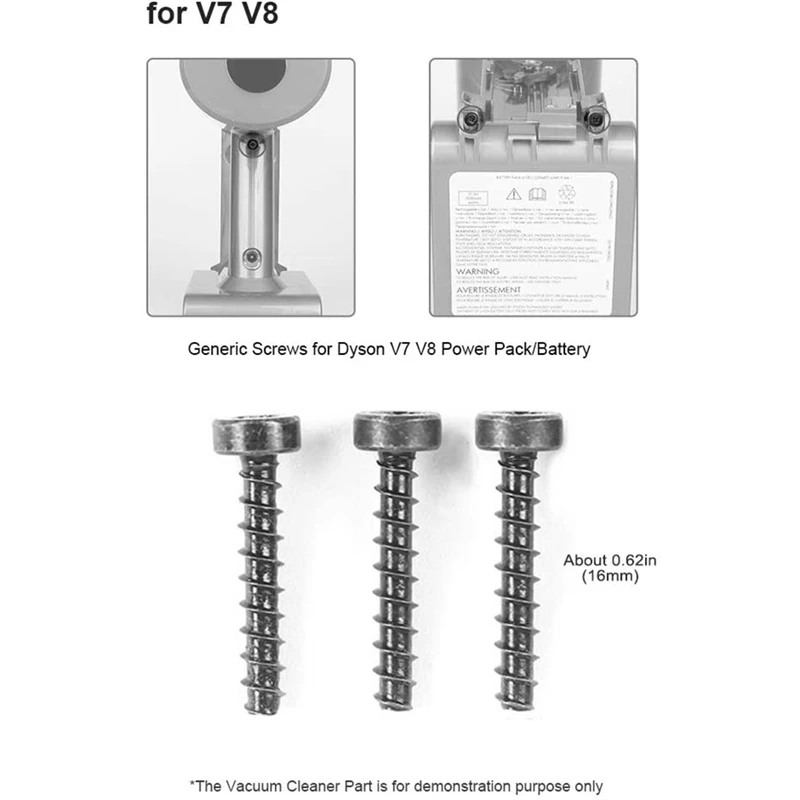 Zestaw 6 śrub do zasilacza/akumulatora odkurzacza Dyson Cordless V6 V7 V8 V10 V11