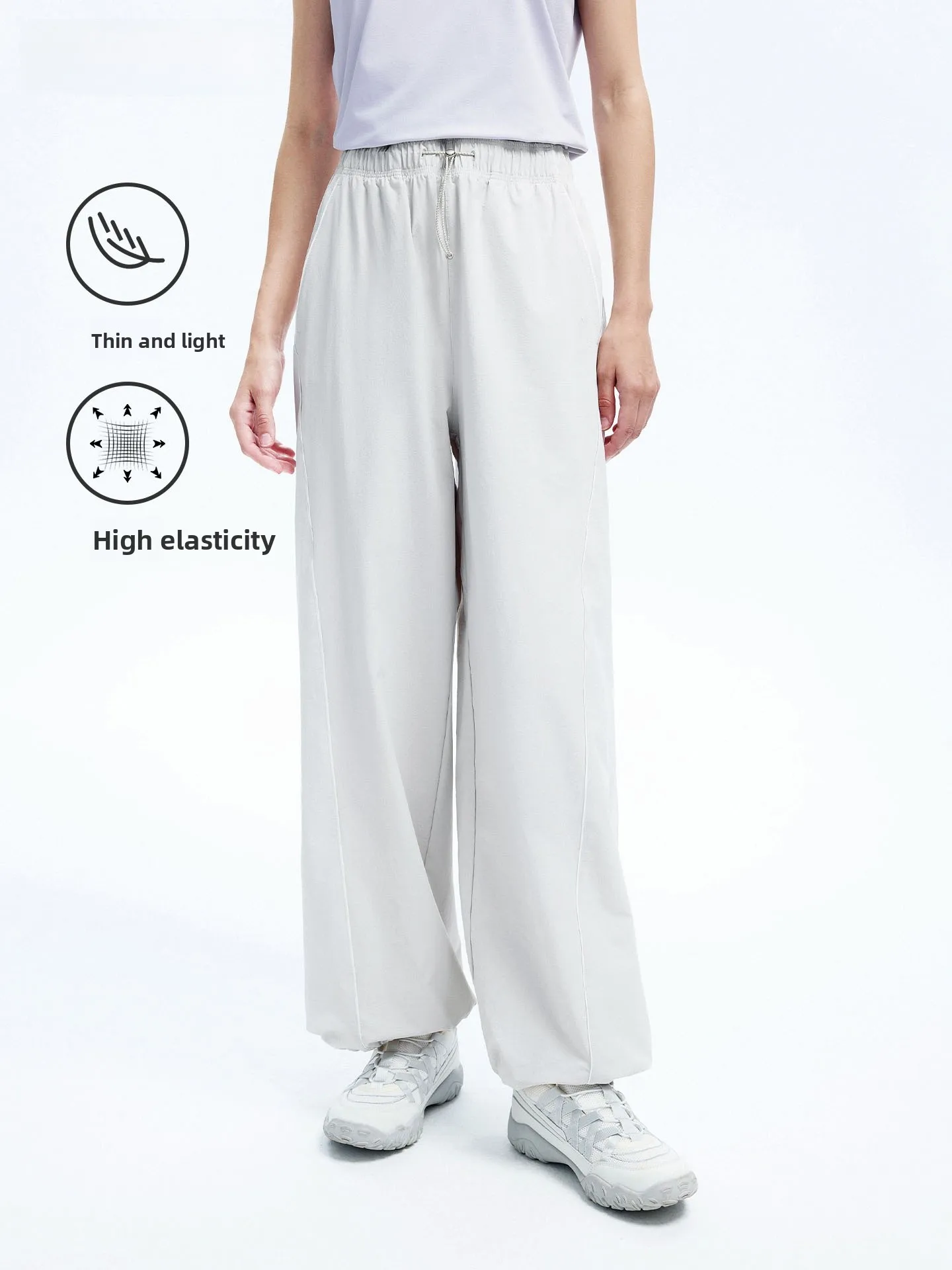 

Дышащие повседневные брюки прямого кроя Navigare для женщин, весенние, свободные, легкие, длинные, из комфортной нейлоновой ткани