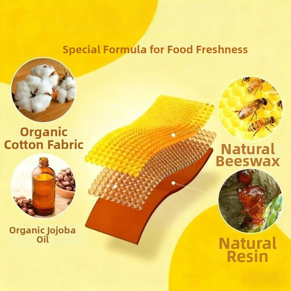 New Reusable Beeswax Bread Bags Beeswax Coated Lock Closure Bread Storage Bags 43*33cm Cotton Fabric Sourdough Bag Freezer Use