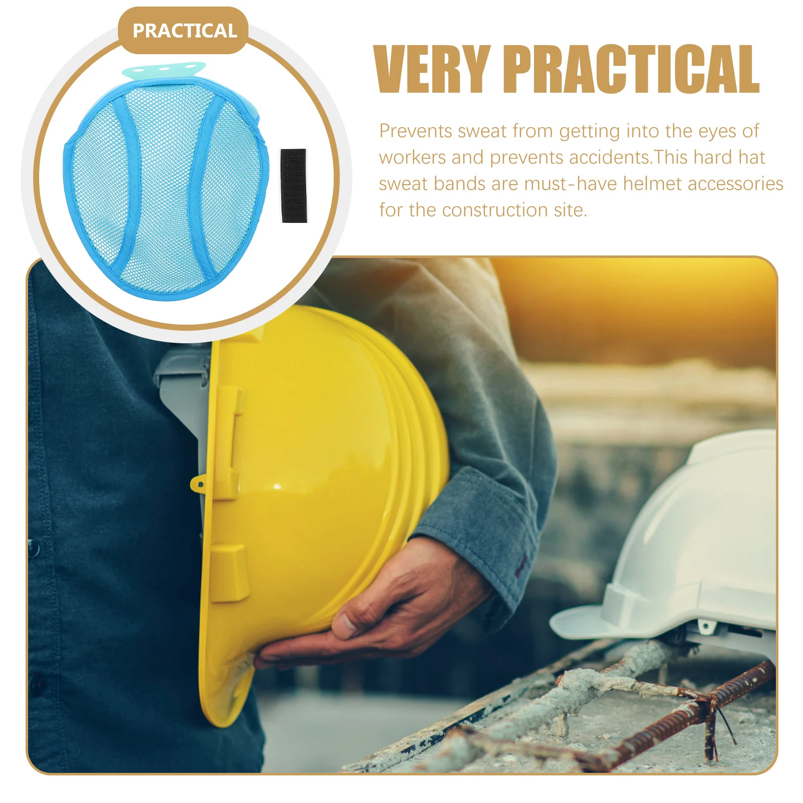 

Cooling Pad Safety Sweatband Liner Polyester Absorbent Breathable Hard Hat Accessory Fast Drying Construction