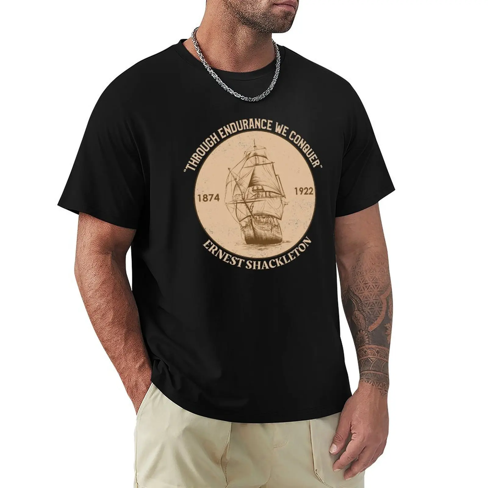 Sir Ernest Shackleton - Through Endurance We Conquer T-Shirt Moisture Wicking Quick Dry Tee