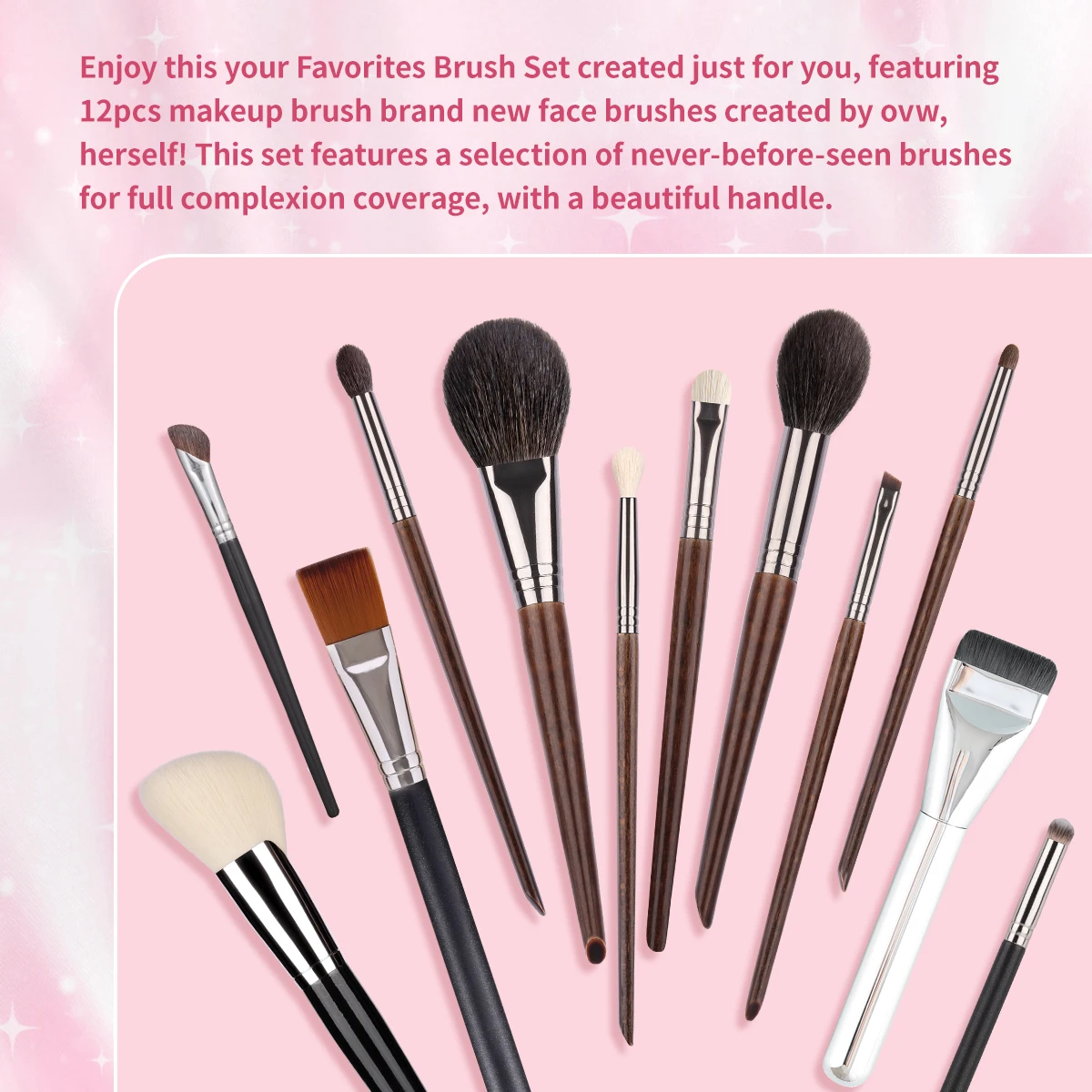 OVW 12 pièces ensemble de pinceaux de maquillage correcteurs Blush ombres à paupières brosse outil cosmétique