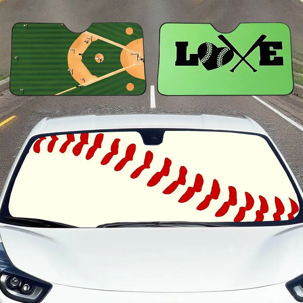 Baseball Pattern Car SunShade Windscreen Cover Shade Car SunShade UV Rays Car Sun Visor Protector