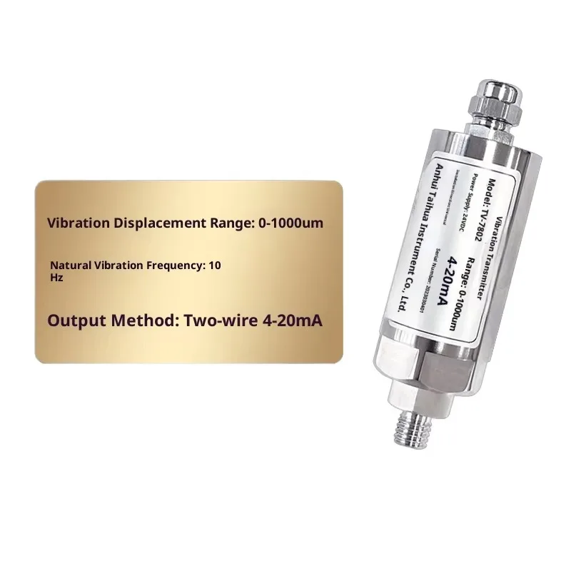 Vibration Sensor Amplitude Velocity Transmitter for Motor Pump Equipment 2-wire 4-20mA Output Threaded/Magnetic for TV-708X
