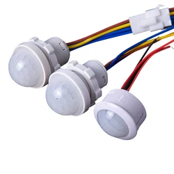 Interruptor de luz de sensor automático AC110-240V LED PIR, sensor de movimento infravermelho, mini LED, sensível, luz noturna, interior, exterior