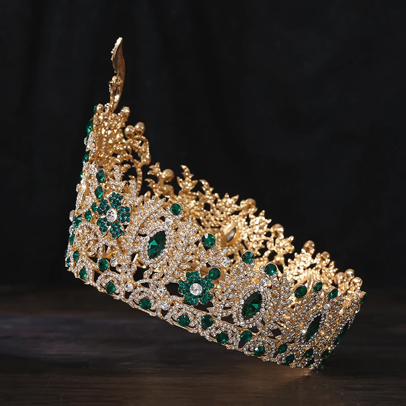 Barocke große Diadem Brautkrone Festzug Fräulein Tiaras Kopfschmuck Braut Hochzeitskleid Haarschmuck Zubehör