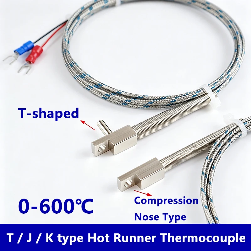 T J type K type thermocouple sensor hot runner T shape button probe for injection mold manifold temperature measurement