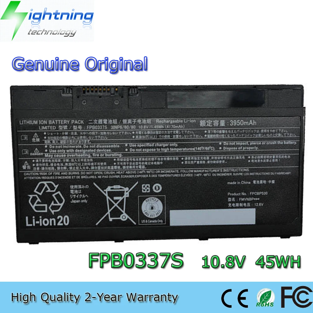 

New Genuine Original FPCBP528 10.8V 45Wh Laptop Battery for Fujitsu Lifebook P727 P728 U729x U727 U728 FPCBP530 FPB0337S