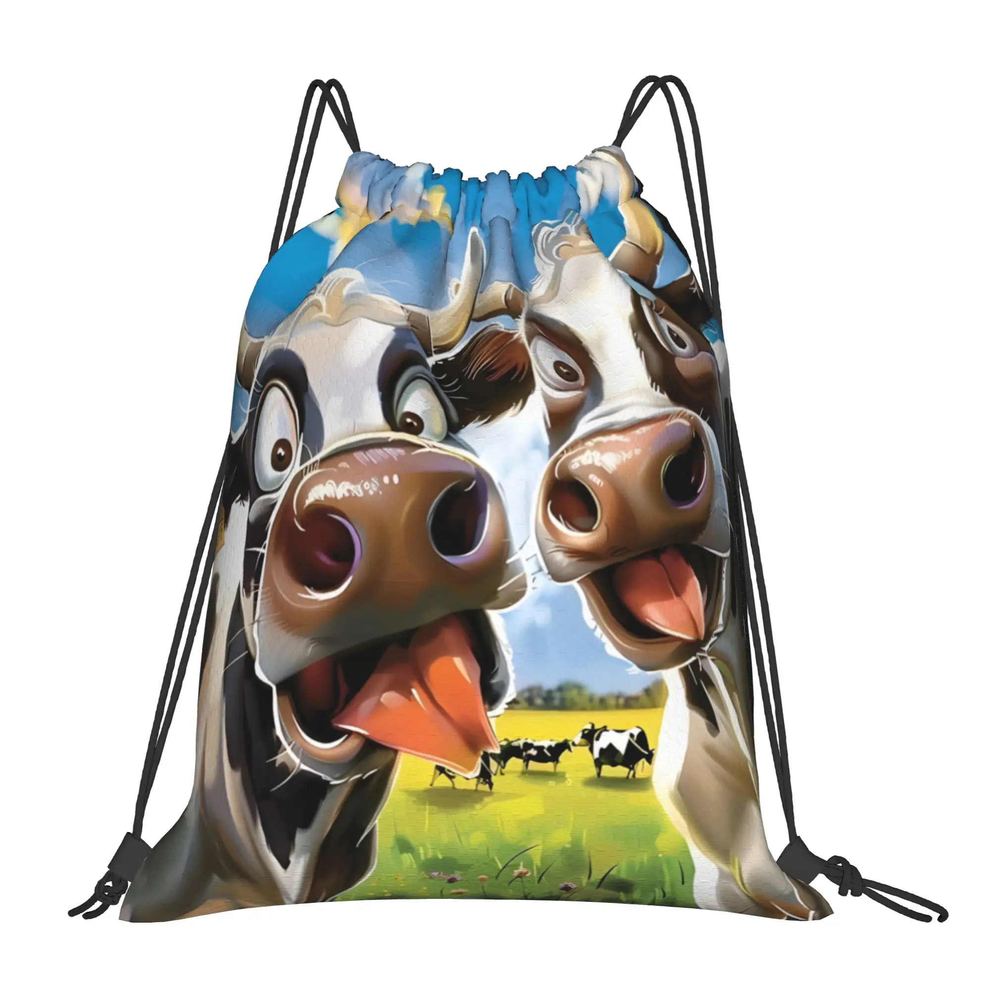 

1 pc Crazy Funny Animals Meme Kawaii Drawstring Bags Shopping Shoe Clothes Storage Multi-function Teen Portable