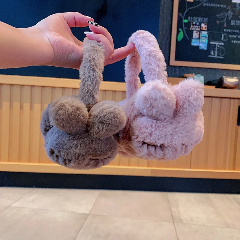 أكواب الأذن الشتوية الدافئة الإناث لطيف غطاء الأذن الطالب الشتاء حماية الأذن أفخم حقيبة الأذن غطاء الأذن المطرزة التجمد