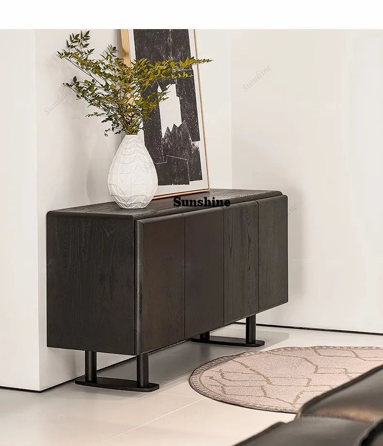 Italian simple side cabinet retro living room entrance locker