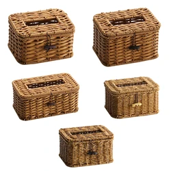 Plastic Tissue Box For Barthroom Home Hotel Office Imitation Rattan Tissue Box Napkin Holder Case Paper Box Home Decoration