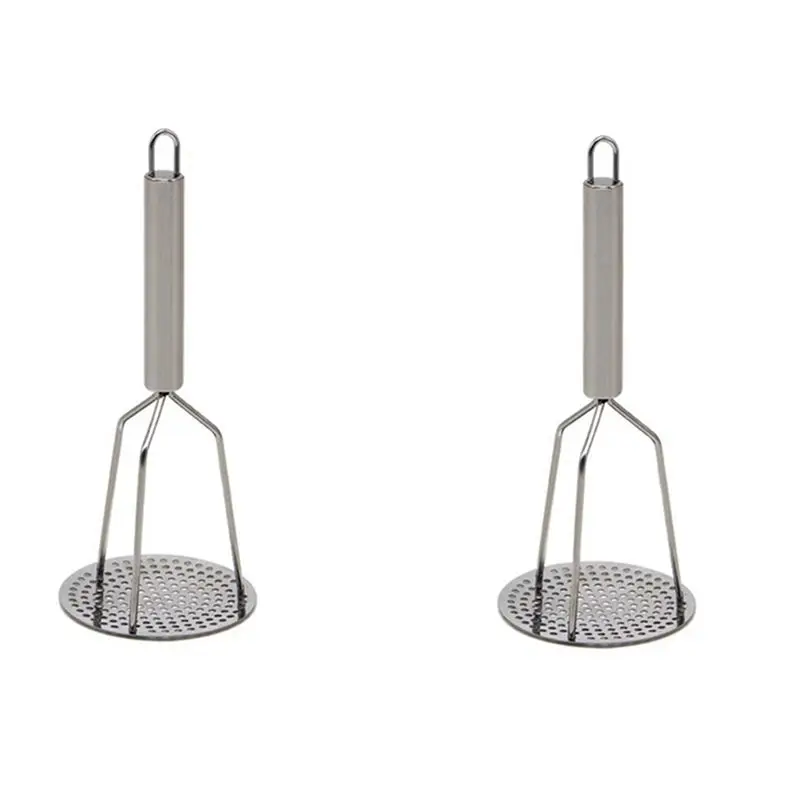 AT19-2X Stainless Steel Potato Masher With Handle For Creamy Mashed Potato Vegetable Fruit A Variety Of Foods Kitchen Tools