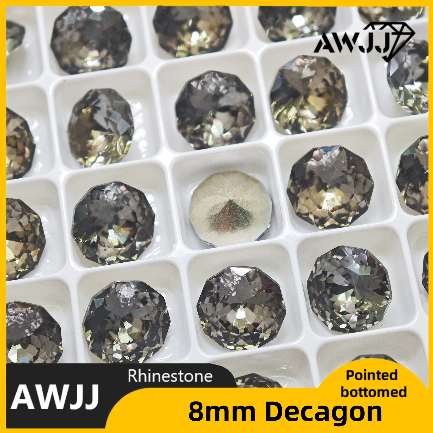 Szare Krople Serca Motyle Kształtowe Szpiczaste Ozdobne Kamienie Używane do kolczyków naszyjników Biżuterii do paznokci Akcesoria