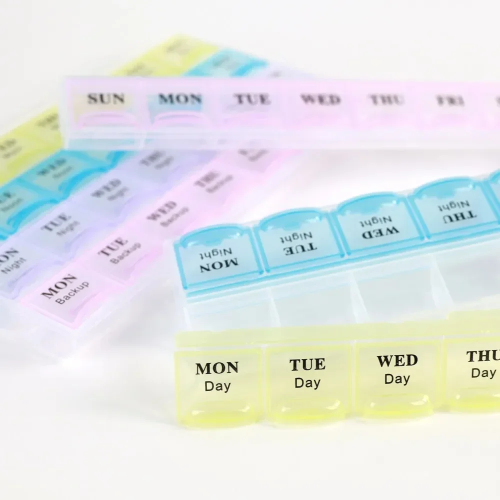 New Weekly Premuim Portable 7/14/21/28 Grids 1/2/3/4 Times A Day Pill Storage Cases Box Organizer for Vitamins Medicine FishOils