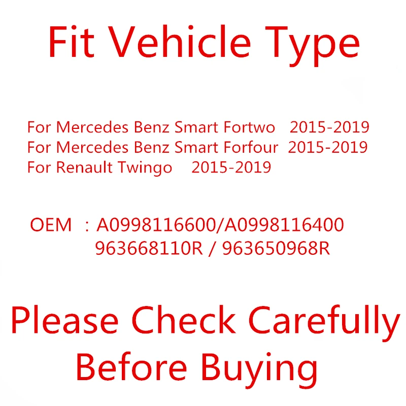 زجاج مرآة جانبية لسيارة Mercedes Benz Smart Fortwo Forfour 2015-2019 Renault Twingo III 2015-2019 عدسة مرآة الرؤية الخلفية الساخنة