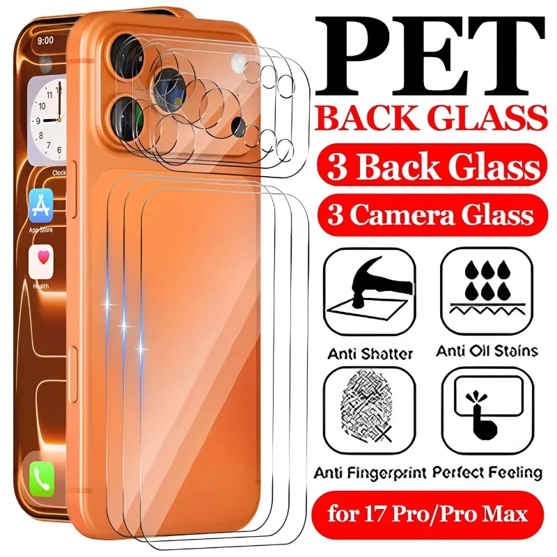 1/2/3Set Back PET Glass Protective Films for IPhone 17 Pro Max 17Pro Back Screen Protector Anti Scratch Lens Film 17P 17PM