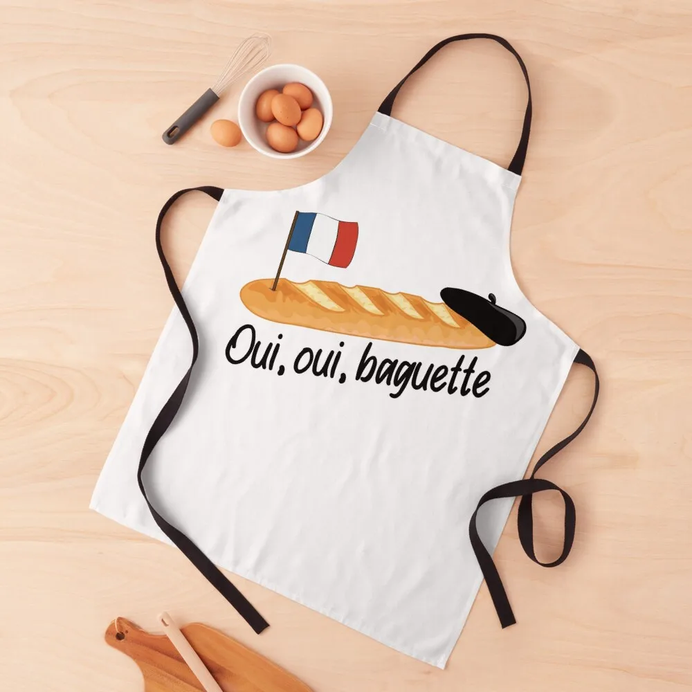 Oui Oui Baguette - Funny French Apron Kitchen Chef cook wear women's kitchens innovative kitchen and home items Apron