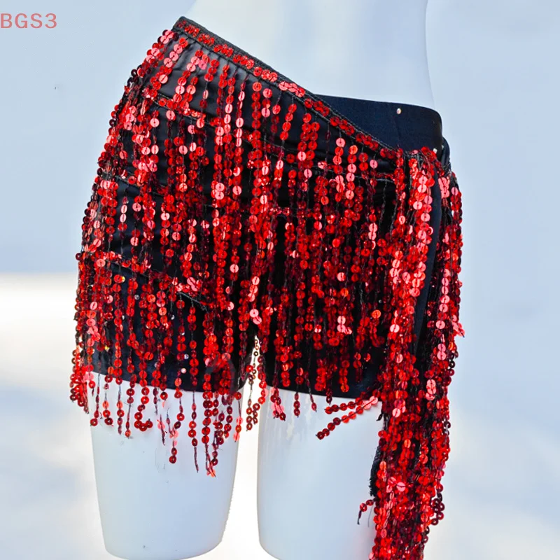 Cachecol De Dança Do Ventre Com Lantejoulas - 168cm - Multicolorido - Acessório Profissional