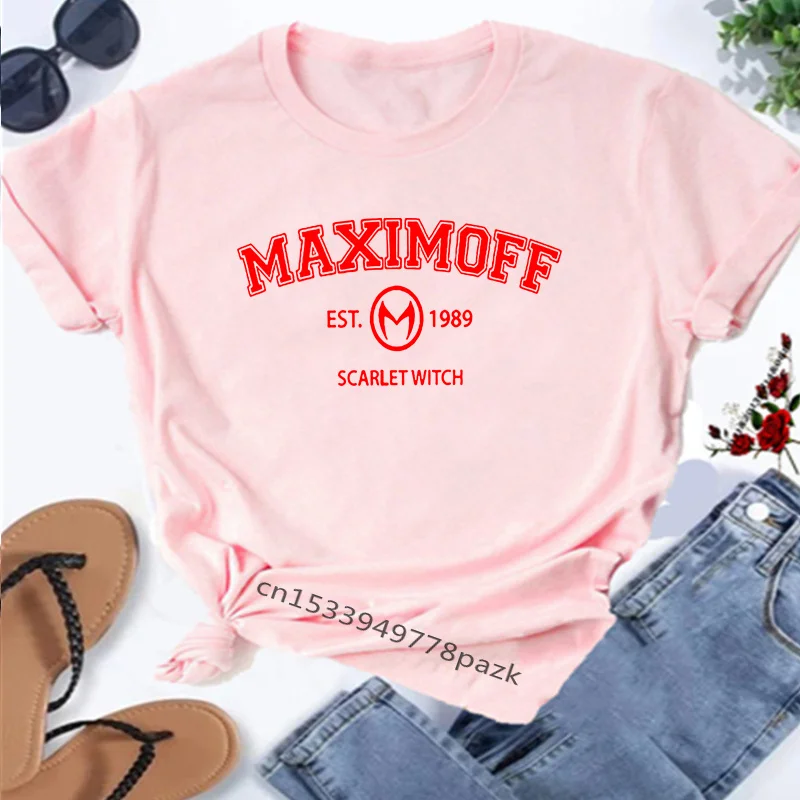 Wanda Maximoff 1989 Vintage Tshirts Women Men Wandavision TV Series Letter Print Woman T-shirt Top Cotton Short Sleeve T-shirts