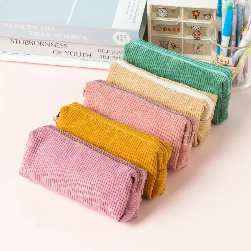 

Women Solid Colour Makeup Bag School Student Pencil Pouch for Boy Girl Fashion Aesthetic Solid Color Series Pencil Case