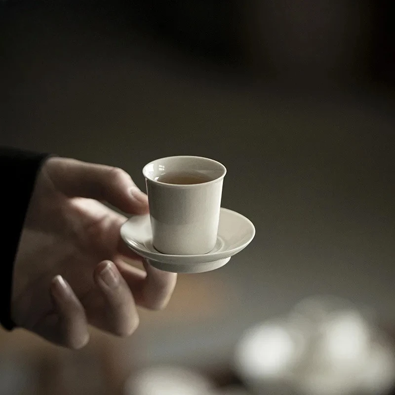 

Набор из 20 мл чашек для чая Plant Ash Master: Дзен-керамическая чашка для дегустации с подставкой, роскошная чайная чашка для кафе, подарок, посуда для чаепития Кунг-фу