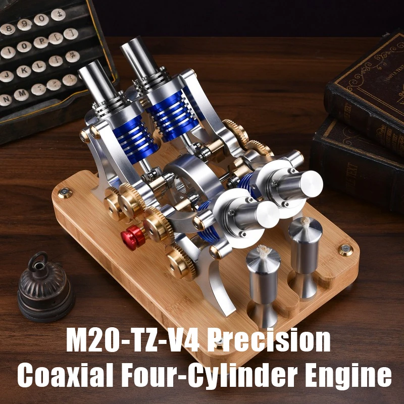 M20-TZ-V4 Precision Coaxial Four Cylinder Engine Model Metal Steam Engine Scientific Model Desktop Toy