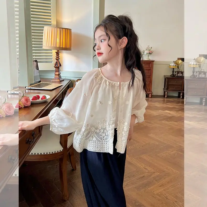 Girls Sunscreen Jacket 2026 New Summer Style for Baby Girls Childrens Summer Sunscreen Clothing Fashionable Thin Cardigan Jacket