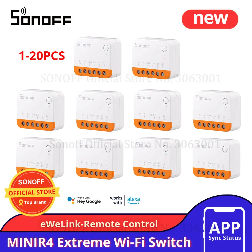 SONOFF MINI R4 Wifi Switch Module Smart Wi-Fi 2 Way Switch Smart Home 1-20PCS Works R5 S-MATE Wireless Control Alexa Google Home