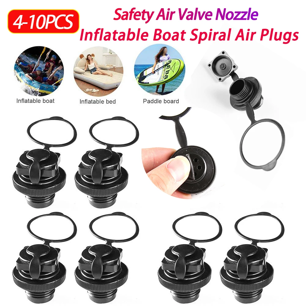 Air Valve Inflatable Boat Spiral Air Plugs Air Valve Nozzle Cap Kayak Raft Plug Replacement Air Mattress Plug Replacement