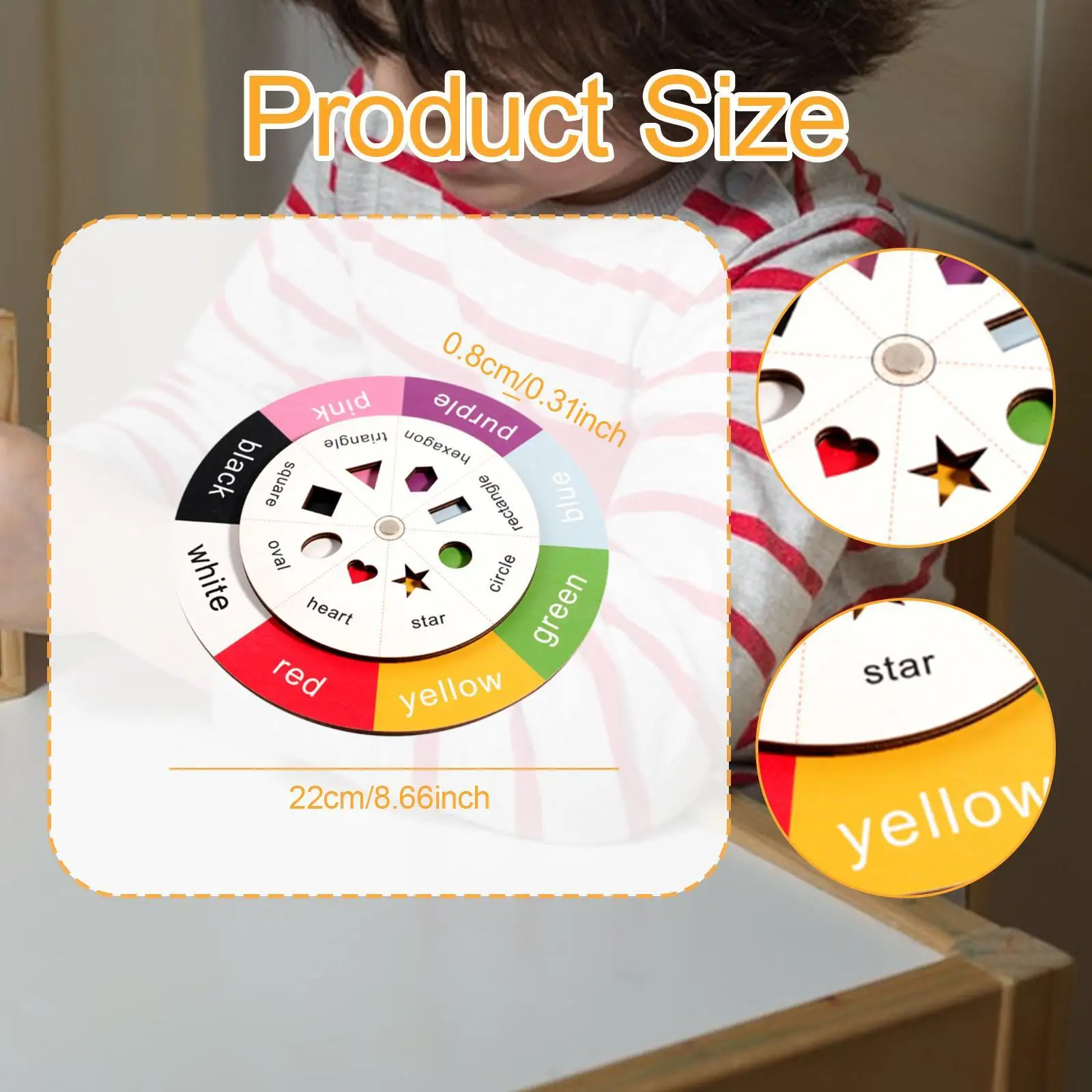 Color Shape Sorter Early Educational Teaching Material Interactive Play Wheel