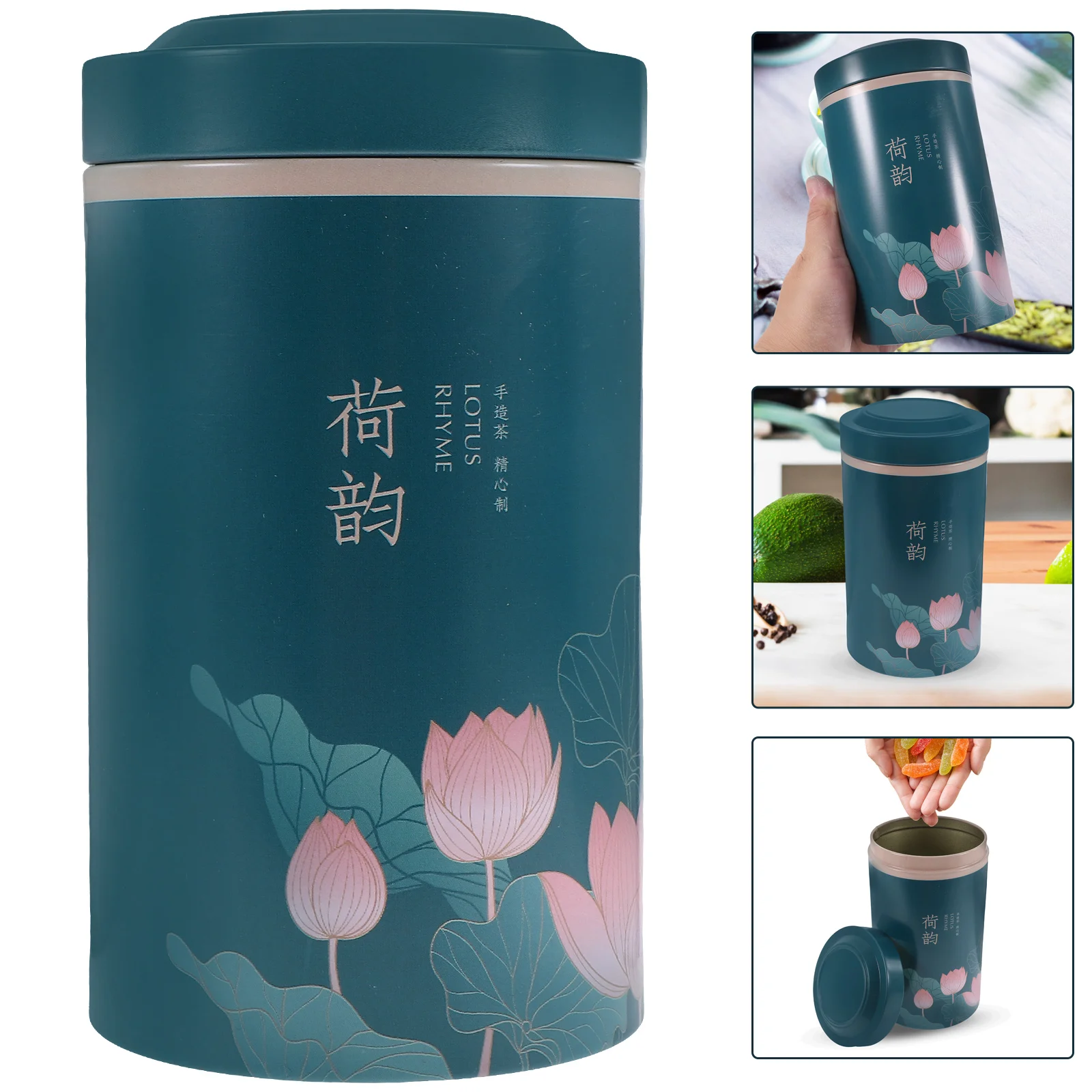 Tinplate Can Tea Storage Jar Airtight Container Candy Stand Canister Home Holder With Lid