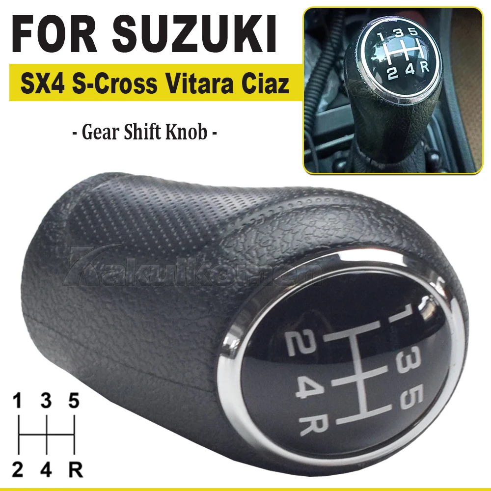 

For Suzuki SX4 S-Cross Vitara Ciaz 1.6L 1.4T Car Gear shift knob Manual 5 6 Speed Car Stick Gear Shifter Lever Hand Ball