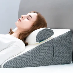 Multi-Purpose Wedge Pillow Soft Memory Foam Top Triangle Pillow Body Positioners For Leg Elevation Pillow With Removable Cover