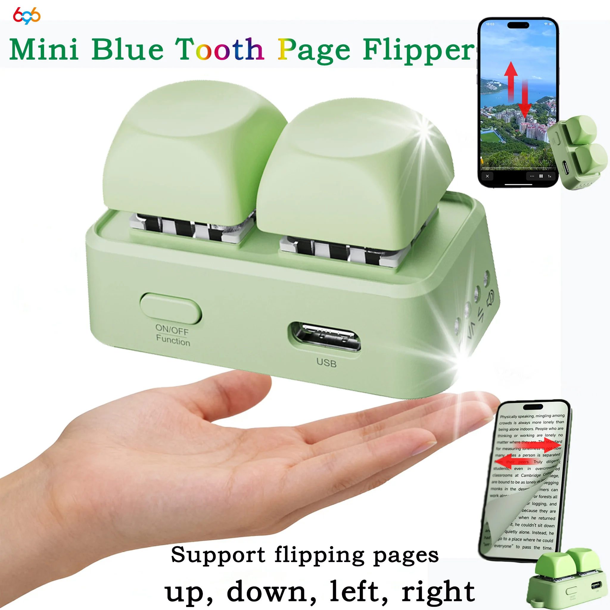 New Mini Blue Tooth Page Turner Keypad Remote Control For Kobo E-Book Readers Mobile Phone Tablet Video Switching Lazy Artifact